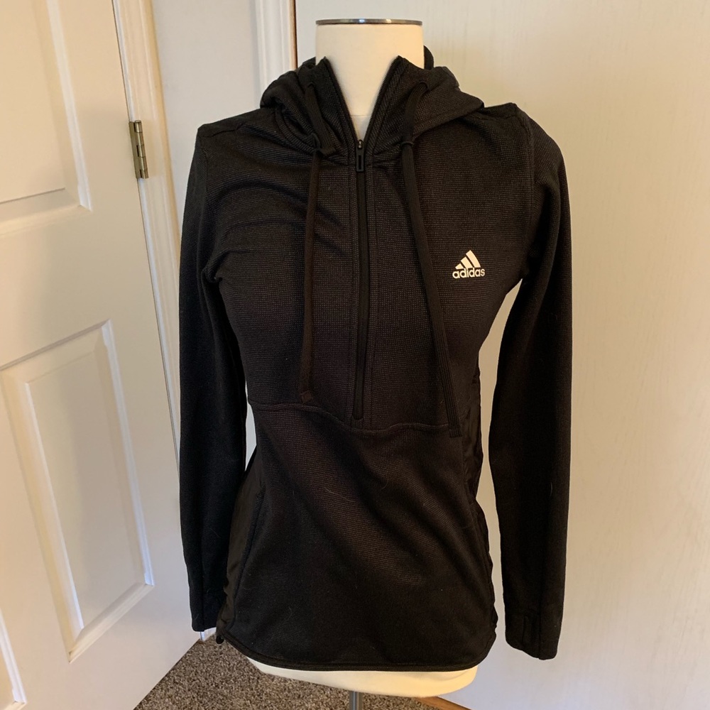 Adidas black quarter zip light jacket